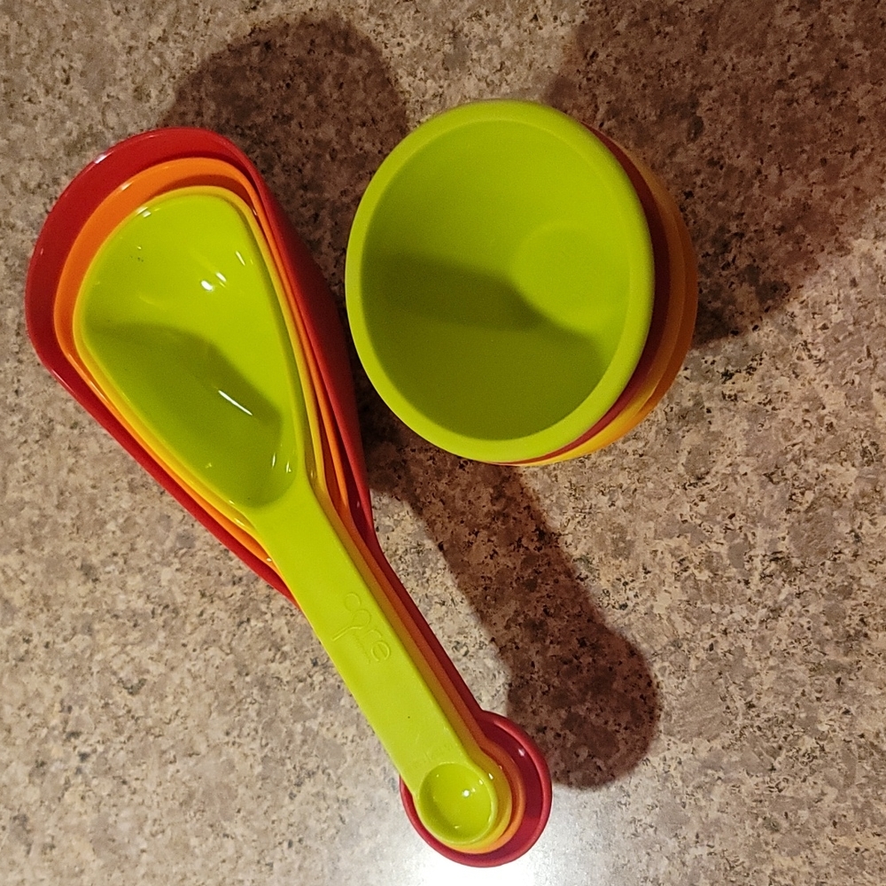 Core kitchen tools 4 silicone prep bowl and 4 measuring spoons rainbow 🌈 colors
